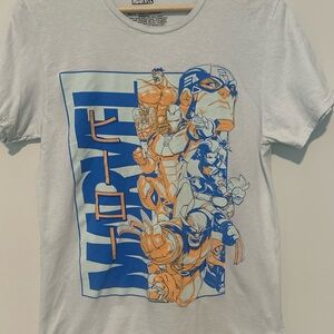 Marvel Kanji Shirt Mens Size Small White Graphic Heroes Short Sleeve TShirt EUC